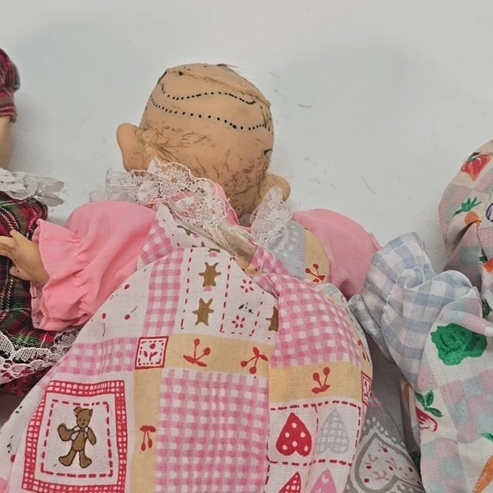 Gi-go Expressions Baby Doll Palm Pals‎ Bean Bag Vintage 90s Face Set Of 4